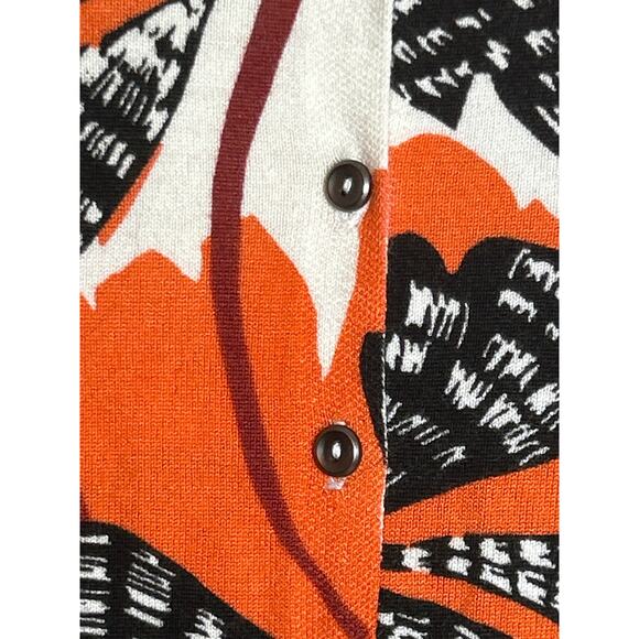 Marks & Spencer 12 orange black button up cardigan long sleeve lightweight boho - Picture 6 of 6